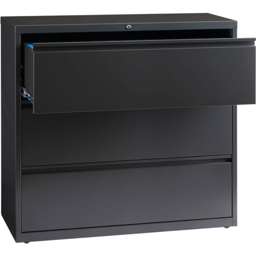 42 in. HL10000 Series Lateral File with 3-Drawer - Charcoal