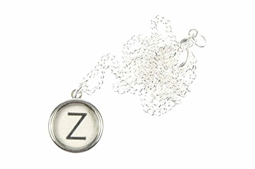 Miniblings Typewriter Keys Link Necklace 45cm Chosse a Letter Name Initial White, Letter:R