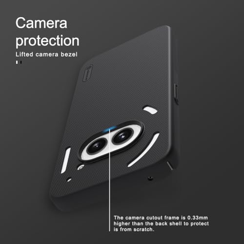 Image of Nothing Phone 2a Back Cover, Super Frosted Shield Matte Hard PC Case with salient dot Design case for Nothing Phone (2a) (Black)