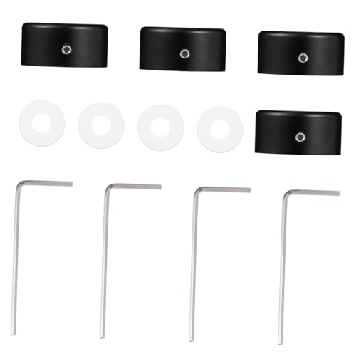 WEKADRIN 4 juegos Protección de Pedales de Efecto para Guitarra de Tapas de Aluminio con Almohadilla de Antideslizante Duraderas y Cómodas para Uso Prolongado