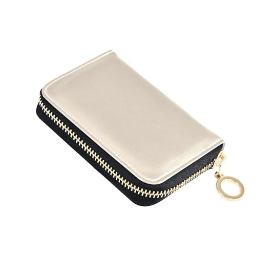 Antique White Wallet Women Small RFID Blocking Credit Card Holders Compact Coin Purse Pouch with Zipper