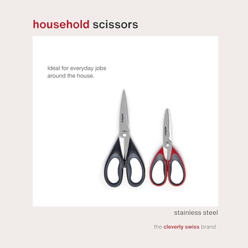 Image of Zyliss 30200 9 inch Household Kitchen Shears, Red