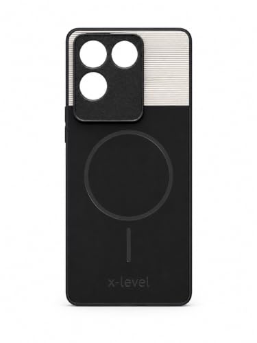 Image of Bintage 2in1 Hard Slim Back Case | Soft Border Camera Protect | Dual PU Leather Finish Back Cover Compatible for Vivo T2 Pro 5G - White & Black