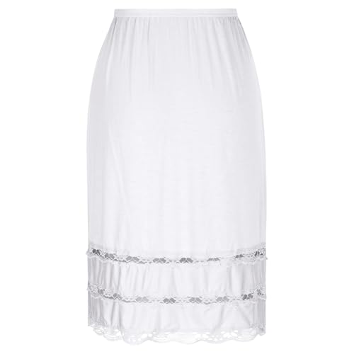 Plus Size Half Slips for Women Underskirt Dress Extender Lace Trim Knee Length Midi Skirts 2025 Summer Party Skirt3