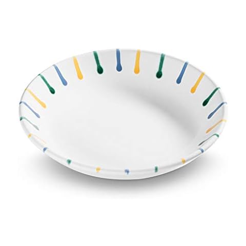 GMUNDNER KERAMIK Suppenteller Cup Durchmesser : 20 cm Buntgeflammt Geschirr, handgemacht in Österreich Cover