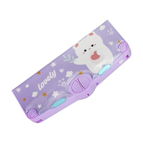 Image of Minache Multifunction Pencil Case Pencil Box with 2 Compartments Cartoon Pattern Stationery Set with Pop Out Scissors and Pencil Sharpener, 7483+Style 3, bh-07483-03AD