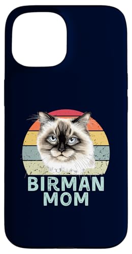 Birman Cat Mom Rétro Vintage Funny I Love My Cat Coque pour iPhone 15