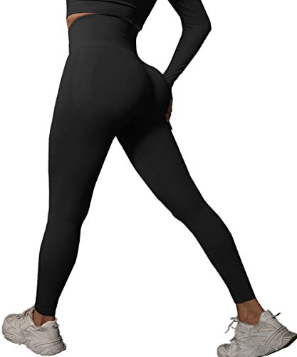Yaavii Scrunch Butt Leggings Damen - High Waist Push Up Fitnesshose Seamless Yoga Hose