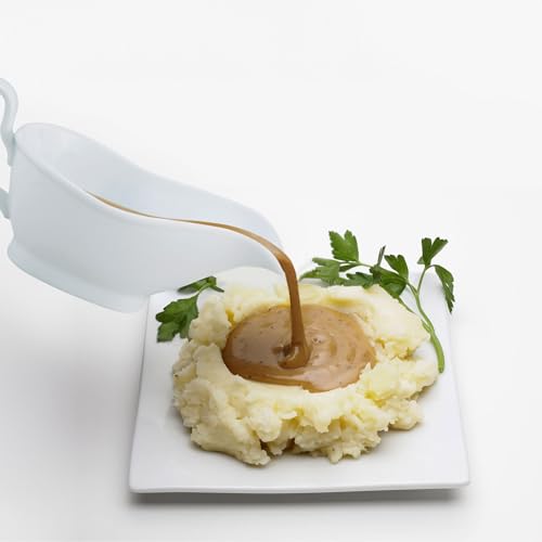 Image of HIC Kitchen Gravy Boat, Fine Porcelain, Pedestal Stand Design, 8-Ounce Capacity For Gravy, Sauce, Au Jus, Dressing, Holiday Meals, And Entertaining