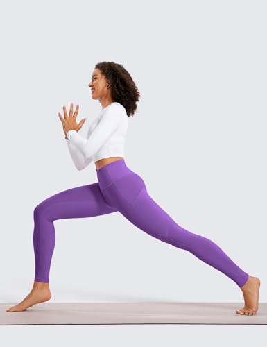 Image of CRZ YOGA Fleece Thermal Leggings Pockets 28'' | Casual, Full Length, Winter, Warm, for Women