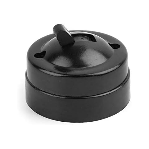 Single-Control Switch, 1pc Retro Metal and Plastic Round Light Switch Surface Mounted Wall Light Button Old-Fashioned Toggle Switch Cover