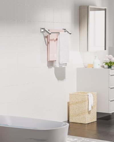 Alise Bath Double Towel Bars Towel Racks For Bathroom,Wall Mount Towel Holder Heavy Duty Sus304 Stainless Steel Towel Hanger Towel Rail,Brushed Nickel,16 Inch thumb #5