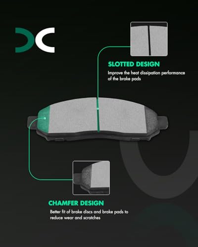 Image of SCITOO D1548-8757 Disc Brake Pads Sets Front Ceramic Brake Pads w /Hardware | 2011-2013 For Nissan For LEAF