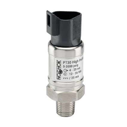 High Performance Fixed Range Pressure Transmitter, 0 to 500 psi Gauge, ±0.25% of Span, 0.5 Vdc to 4.5 Vdc, 3-Wire (ratiometric), 7/16-20 Male SAE - 4 (J1926-2), DIN Form C