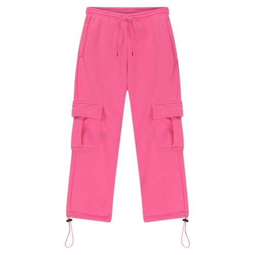 Boys Girls Cargo Pants Drawstring Elastic Waist Athletic Sweatpants with Pockets Kids Casual Loose Solid Color Long Trousers3