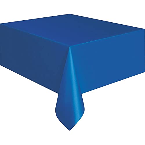 Nappe de table rectangulaire plastique bleu royal 137x274 cm pour réception - 2