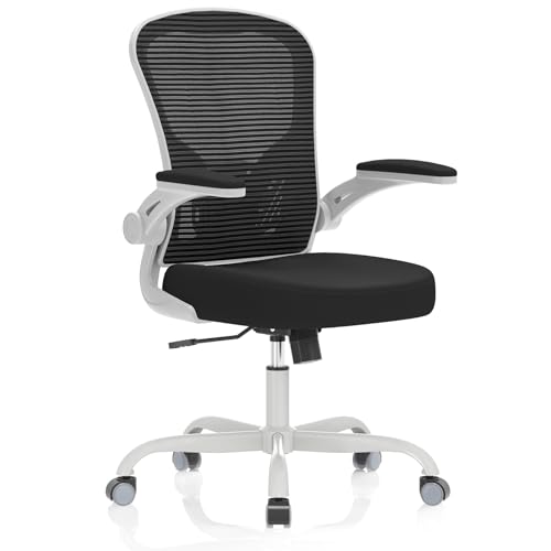 Office Chair, Ergonomic Desk Chairs 330LBS Capacity High Back Mesh Computer Chair with Flip-up Armrests, Comfy Work Chair with Adjustable Lumbar Support