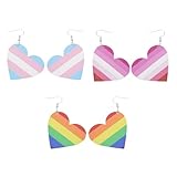 LIGIGWASH 3組 レインボーストライプ ピアス ファッションアクセサリー 対応 な彩虹耳环 ユニークなカラーコーディネート