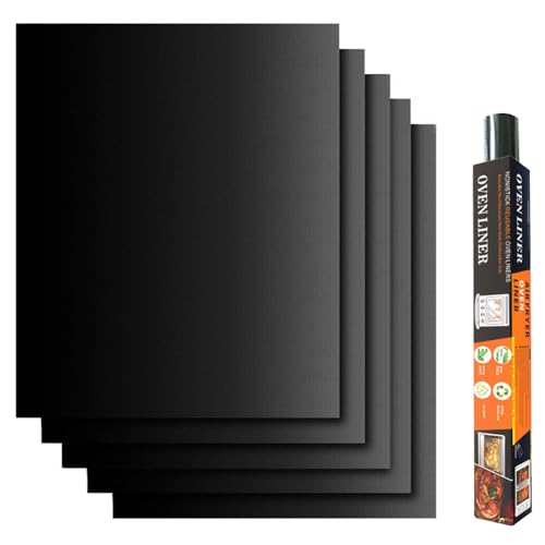 BBQ Grill Mat, Set of 5 BBQ Grill Mat Non Stick Barbecue Baking Mat, Teflon Cooking mats, Reusable...