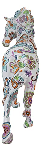Estatua de caballo blanco con diseño Paisley multicolor 7.5 in miniatura 5