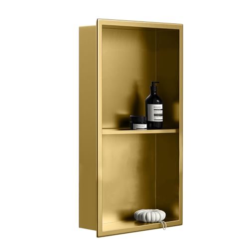 Niche de douche acier inoxydable encastrable double niveau design haut de gamme pour douche italienne