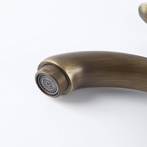 Robinet mitigeur de salle de bain doré vintage mélangeur lavabo monotrou
