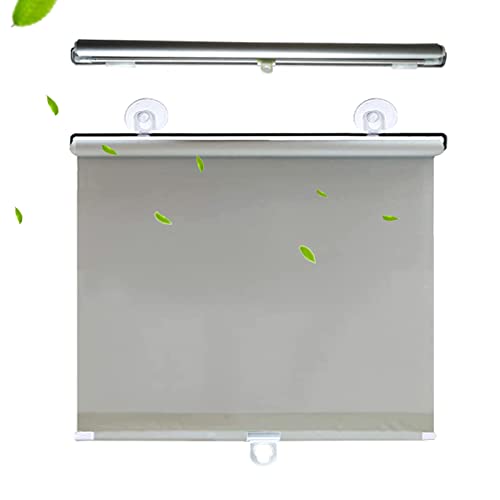 BBAUER Persianas Enrollables de Ventosa para Sombreado, Cortinas de Balcón Retráctiles, para Perforación Libre de Puertas/Ventanas/Grey/50 * 125Cm(20 * 49In)