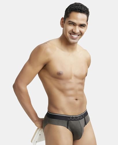 Image of Jockey 8044 Men's Super Combed Cotton Rib Solid Brief with Ultrasoft Waistband