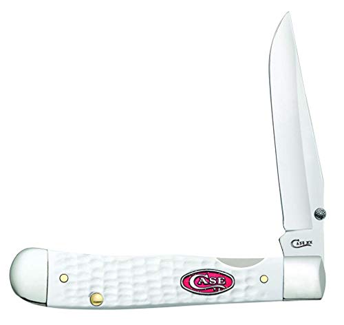 Big Sale CASE XX WR Pocket Knife Kickstart Trapperlock A/O White Synthetic W/Pocket Clip Item #60191 - (6154Ac SS) - Length Closed: 4 1/8 Inches
