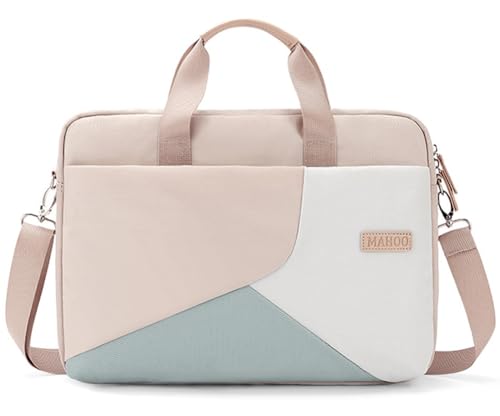 Laptop Bag For Women 15.6 Inch Slim Computer Briefcase Sleeve Case, Shockproof Cushion & Back Luggage Strap