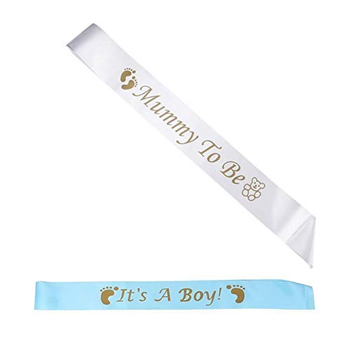 Veewon Écharpes de Douche pour bébé Y Compris Mummy to Be Sash et C'est Un garçon Sash Décoration Party Baby Shower Cover