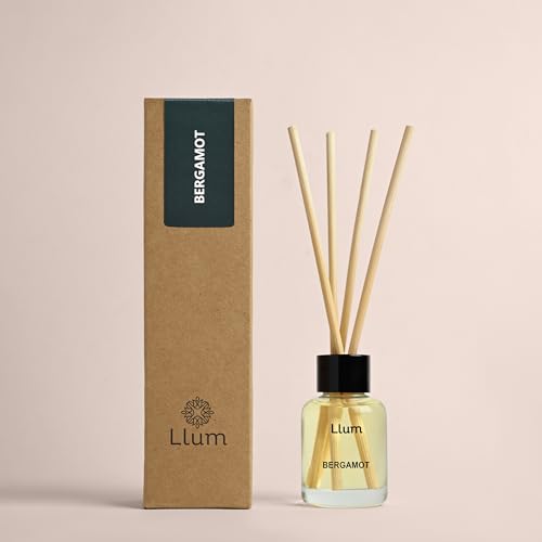 Image of Llum Bergamot 30ml Reed Diffuser Set | Premium Room Freshener for Small Spaces, Washrooms, Desk Accessory | Organic, Toxin Free Home Fragrance, Aromatherapy | Luxurious Scents | Elegant Gift
