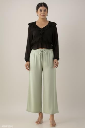 Image of Moirai Super Soft Viscose Rayon Palazzo Pants for Women Relaxed & Regular Fit Solid Palazzo for Women & Girls Casual Ethnic Wear