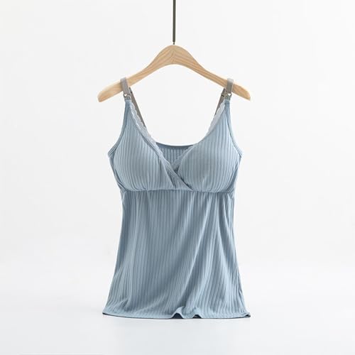 Camiseta de maternidad para mujer, cuello en V, sin mangas, tirantes ajustables, lactancia materna, camiseta de lactancia, camiseta de lactancia para mujer, camiseta sin mangas