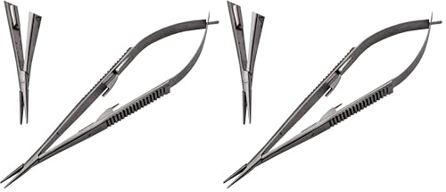 Image of ARTMAN Instruments Castroviejo Needle Holder 5.5 Inches Straight with Lock - Precision Dental & Surgical Micro Suturing Instrument, Stainless Steel (Pack of 2)