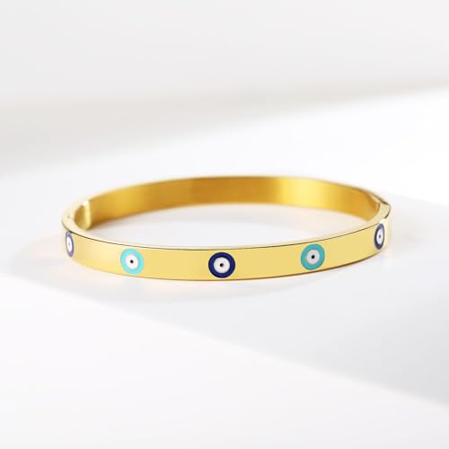 Evil Eye Bracelet Gold and Silver Stainless Steel Lucky Bracelet vintage bracelet Best gift for Women Teen Girls3
