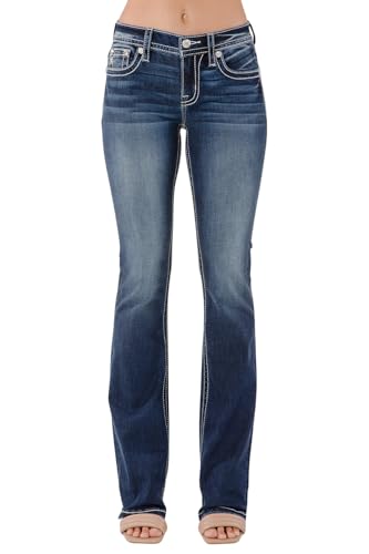Miss Me Women's Jeweled Dreamcatcher Embellished Pockets Mid-Rise Bootcut Jeans2