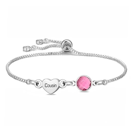 Cousin Gifts Dainty Silver Link Bracelet for Women Tennis Bracelet Jewelry Idea Birthday Christmas Wedding Gifts for Her (Cousin)