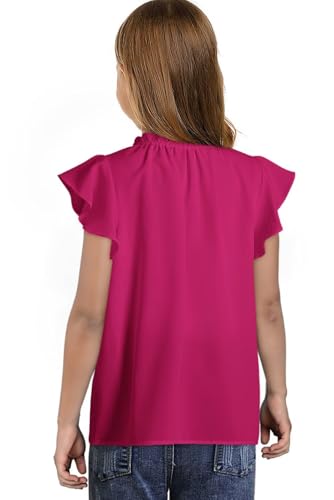 Image of DOKOTOO KIDS Girls Short Sleeve Blouse Dress Shirt Top Size 7-15 Years Old