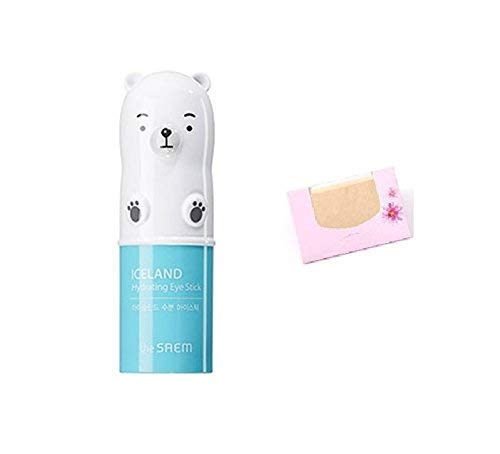 The Saem Iceland Micro Hydrating Eye Stick 8g + SoltreeBundle Oil blotting Paper 50pcs