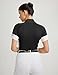 FitsT4 Sports Womens Short Sleeve Equestrian Shirts UPF50+ Horse Riding Shirts Breathable Rider Tops Half Zip Black S