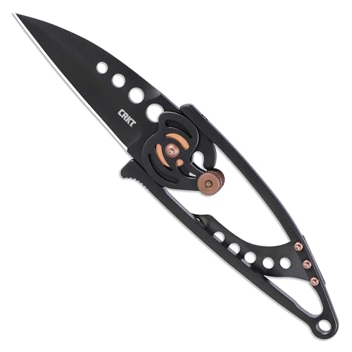 CRKT Snap Lock Everyday Carry EDC Folding Knife with Snap Lock: 420J2 Steel Plain Edge Blade, Stainless Steel Handle, 5102NK