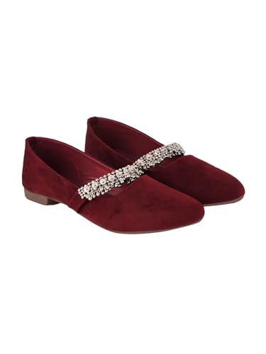 Shoetopia Girls Belly-Romeo Maroon Ballet Flat - 7 UK (Girls-Belly-Romeo-Maroon) (B0CQK7G864) Amazon Price History, Amazon Price Tracker