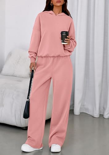 Image of PRETTYGARDEN Womens Sweatsuits 2 Piece Set 2026 Casual Winter Long Sleeve Hoodie Loose Wide Leg Sweatpants Fall Tracksuit
