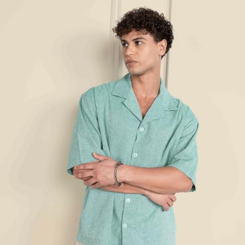 Image of Aatman Men's Half Sleeve | Casual | Box Fit | Cuban Collar Shirt