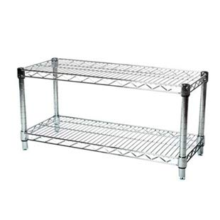 Shelving Inc. 12" d x 42" w Chrome Wire Shelving with 2 Tier Shelves, Weight Capacity 800lbs Per Shelf