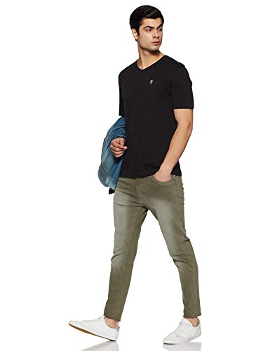 Image of Red Tape Men's Solid Regular T-Shirt (RPH6911A Black 2XL)