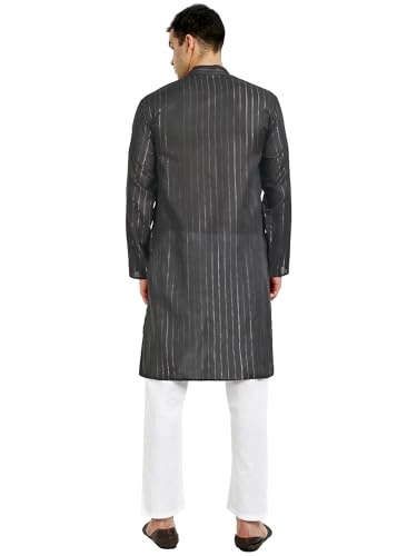 Men's Cotton Blend Stripe Kurta Pajama Set2