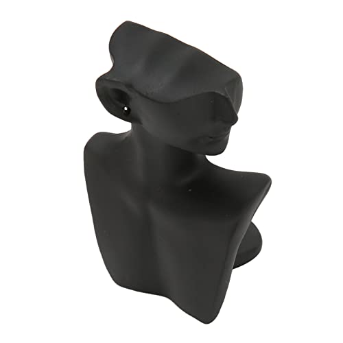 La mejor comparación de Bustos - los más vendidos. 47 SALUTUYA Busto de exhibición de joyería de Collar, Busto de maniquí de exhibición de Collar de pie Estable de Resina Fuerte, Vista Abierta de Color Negro para Sombreros