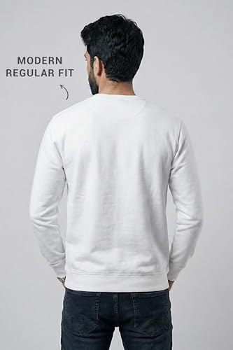Image of EXCELLO Men's Sweatshirt, 100% Cotton Feel, GSM 280, Premium Cotton, Biowash, Long Sleeve, Casual